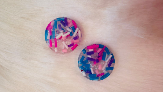 Handmade pastel sprinkles, pink, blue, purple  resin buttons, bright, round, fun,children’s, kids, 1cm, 2cm, 20mm, 15mm, 20mm