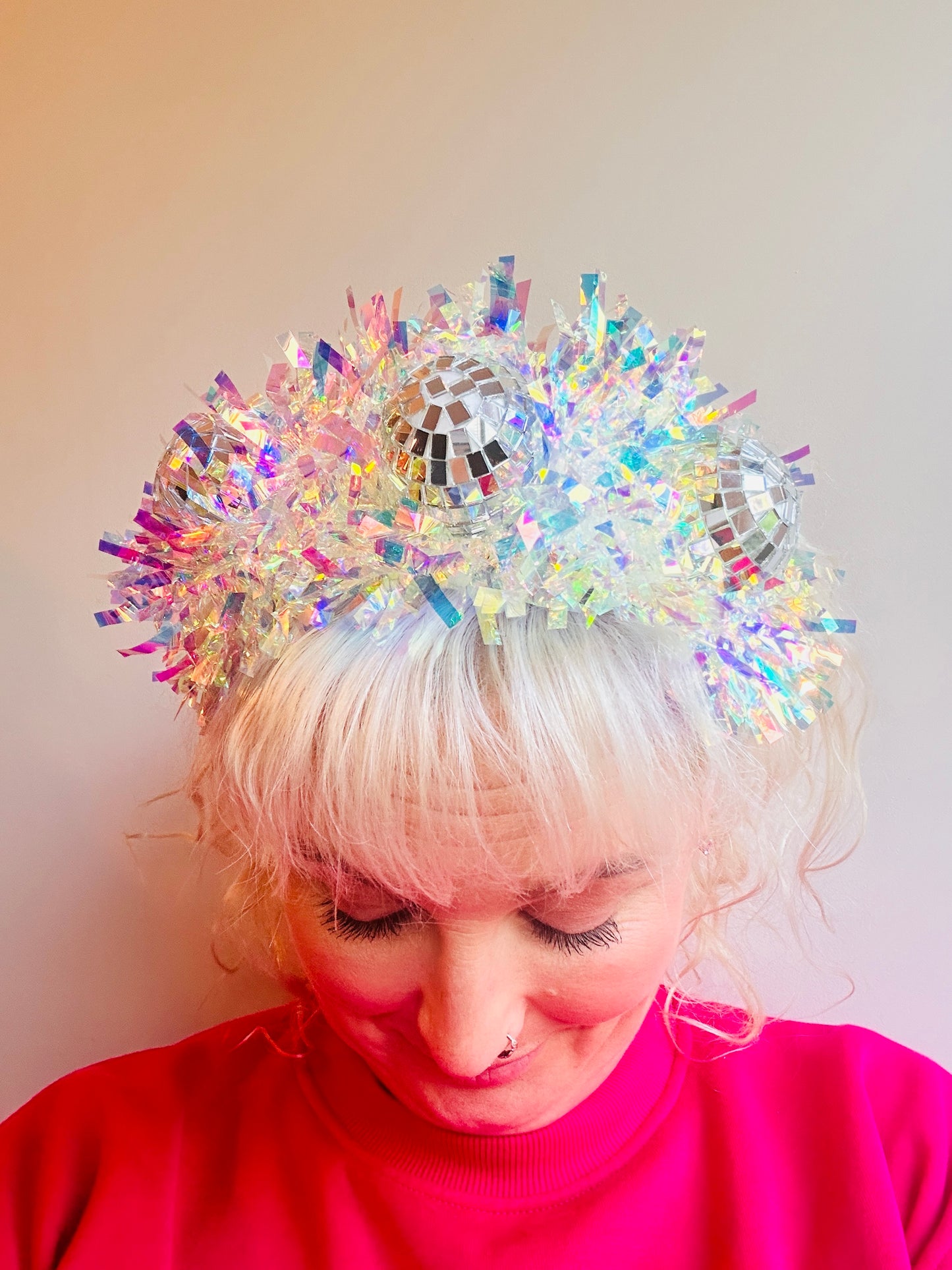 Disco Time! Handmade headband, festival, headdress, hair band, head piece, hat topper