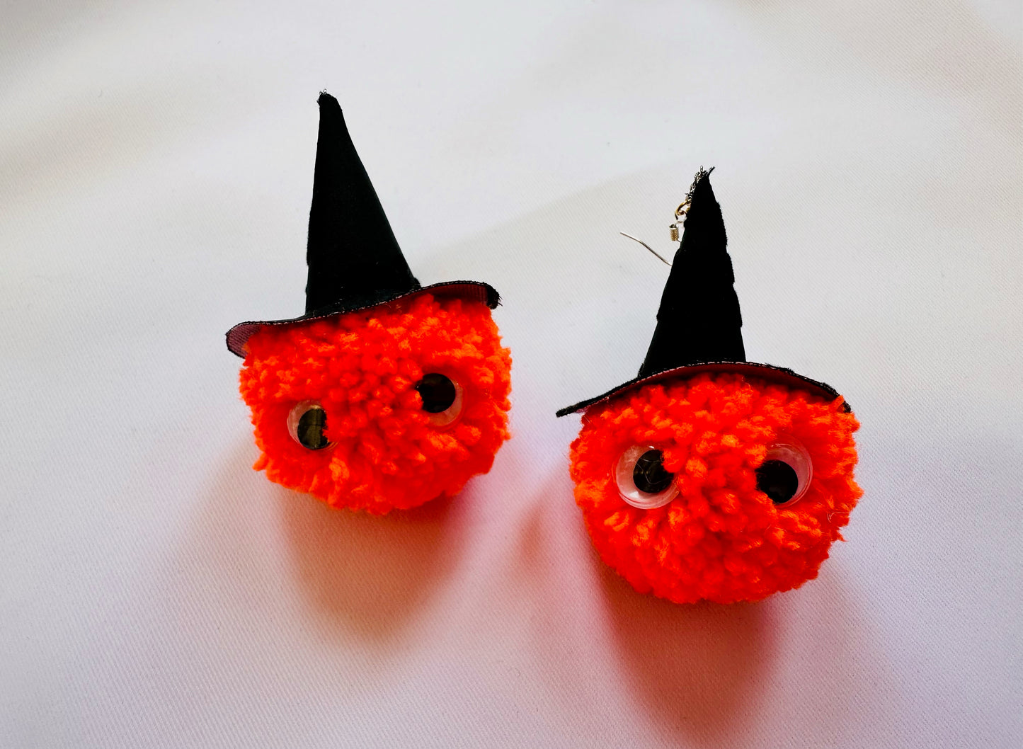 Halloween | pumpkin | witch | Pom Pom | fancy dress earrings | orange