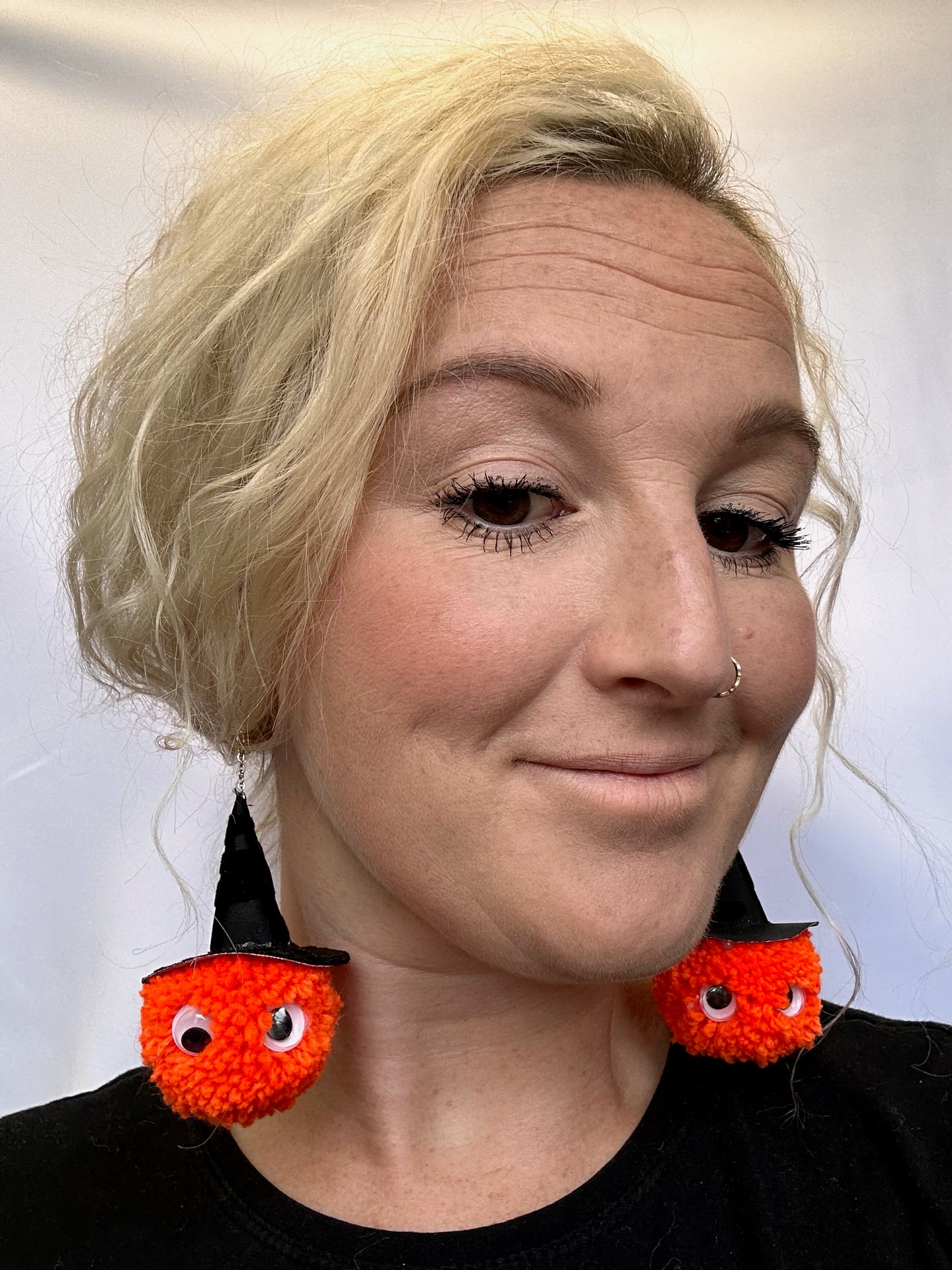Halloween | pumpkin | witch | Pom Pom | fancy dress earrings | orange