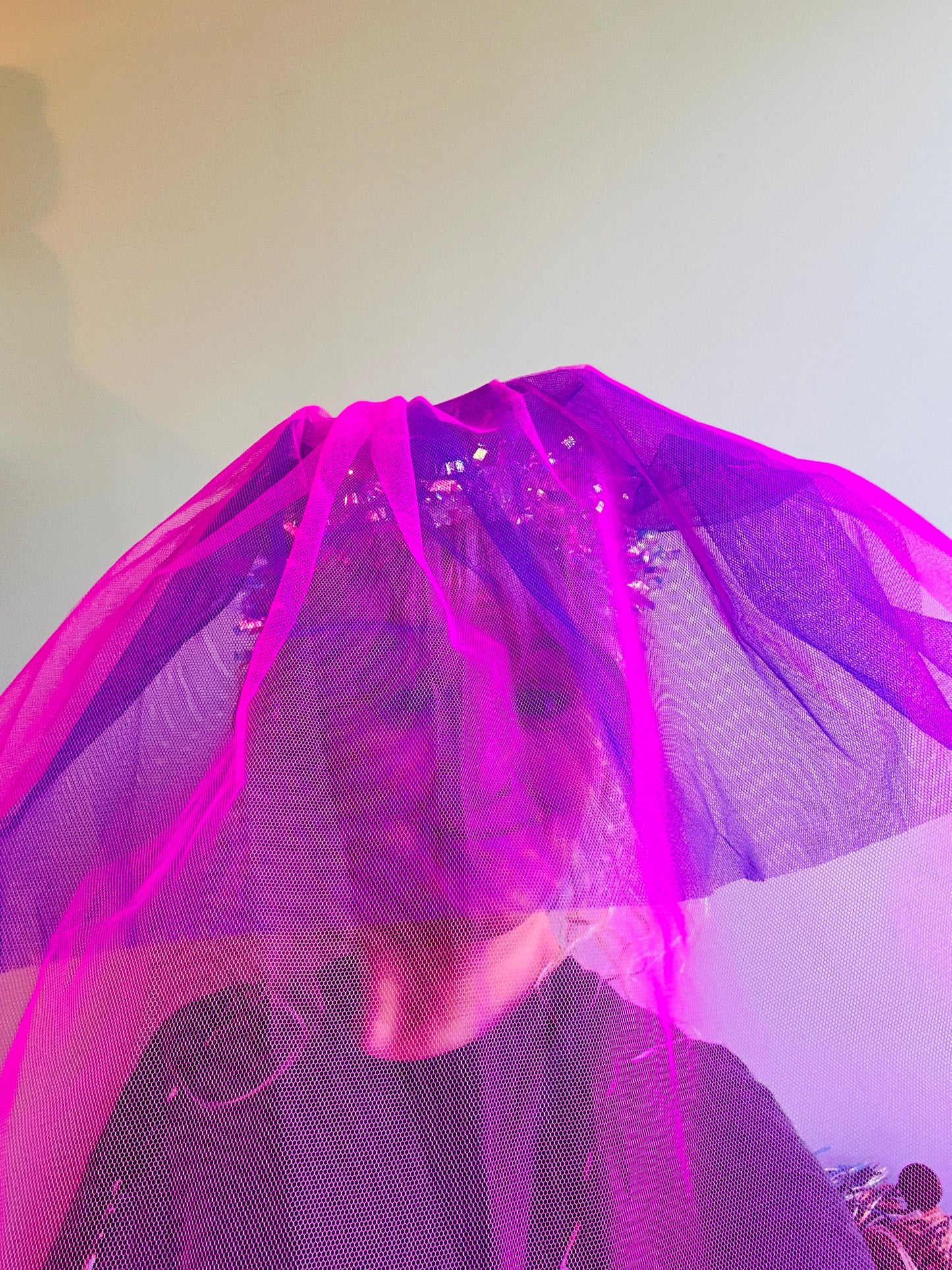 Hen do Disco Time headband! Veil, disco balls, bachelorette, party, bride, wedding, iridescent, bright, alternative, unconventional, glitter