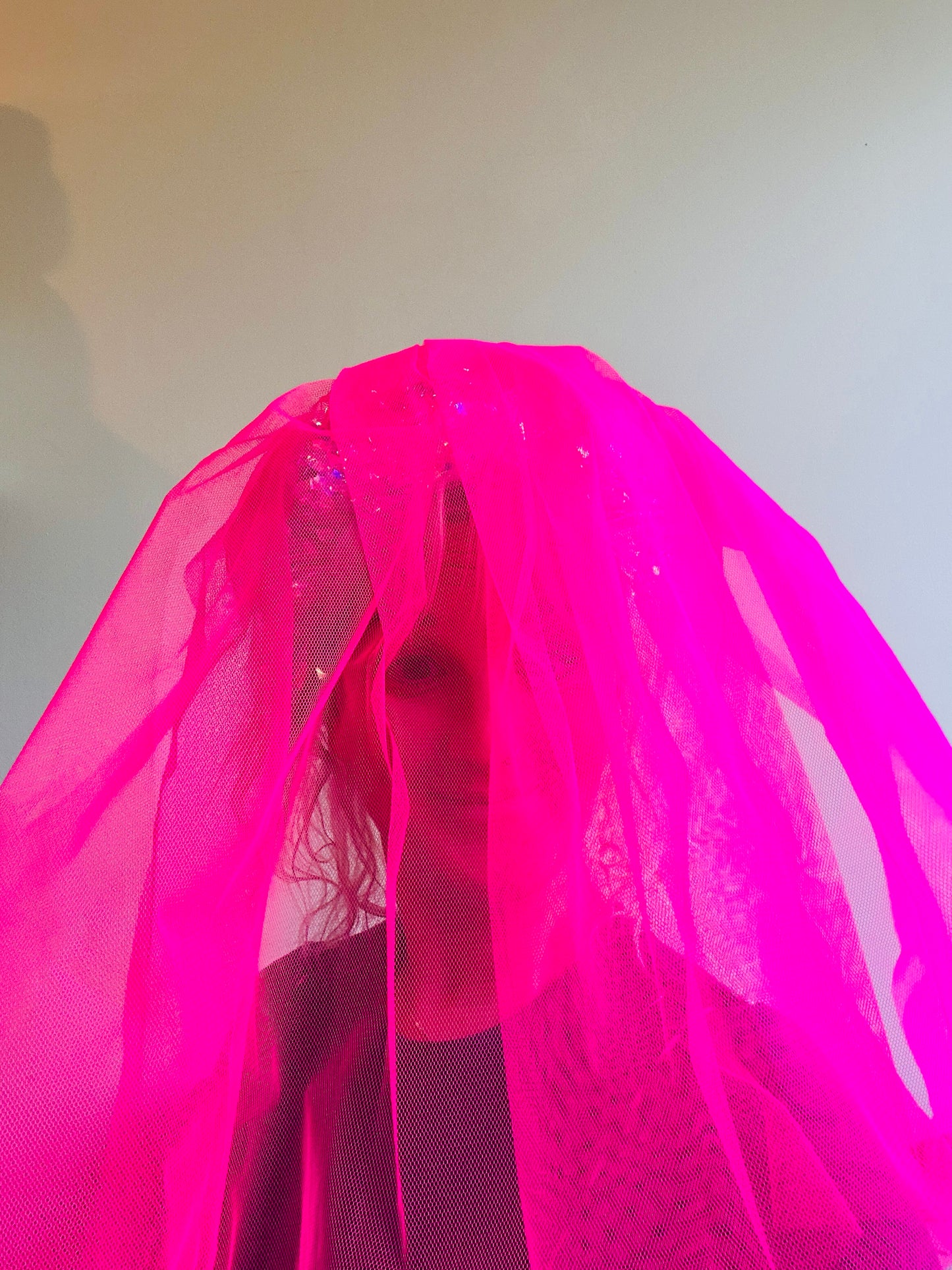 Hen do Disco Time headband! Veil, disco balls, bachelorette, party, bride, wedding, iridescent, bright, alternative, unconventional, glitter