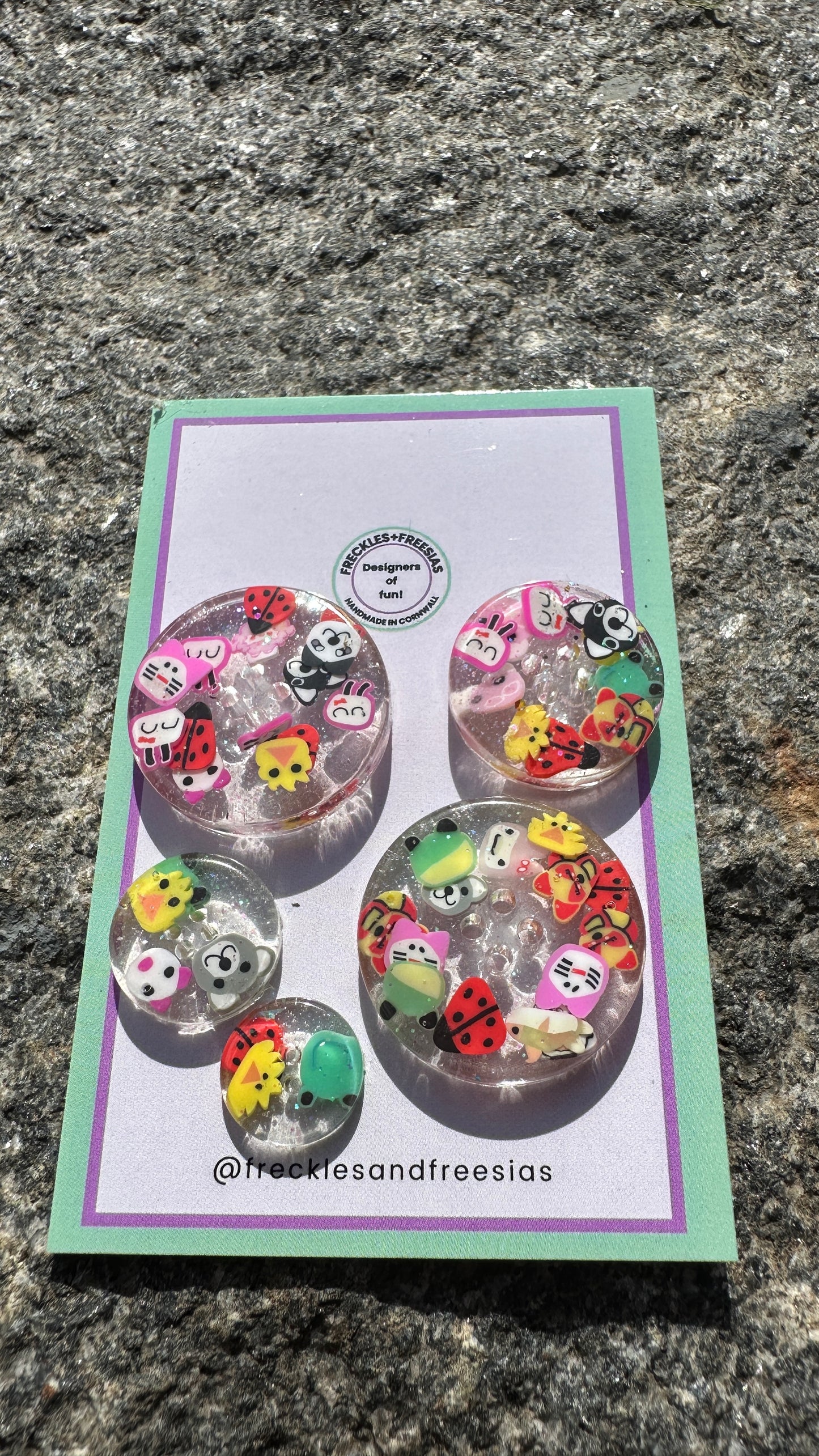 Handmade resin buttons anima glitter clear, bright, fun, round, children’s, kids, 1cm, 2cm, 20mm, 15mm, 20mm, 25mm
