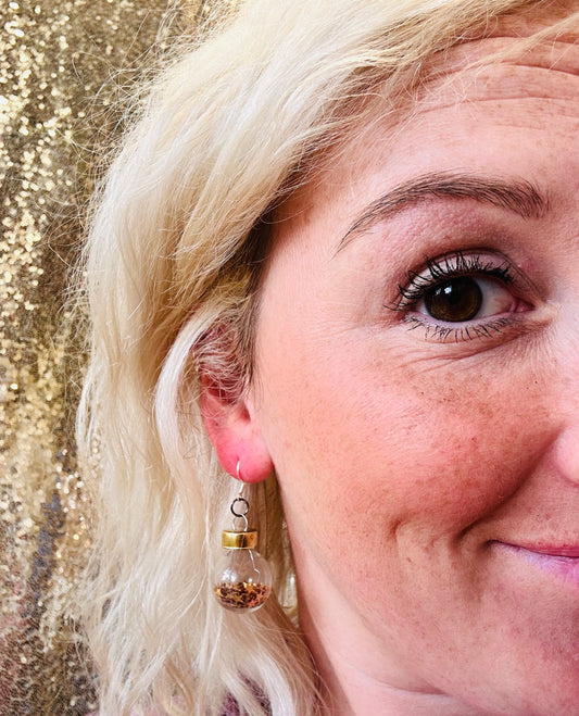 Mini glass bauble earrings