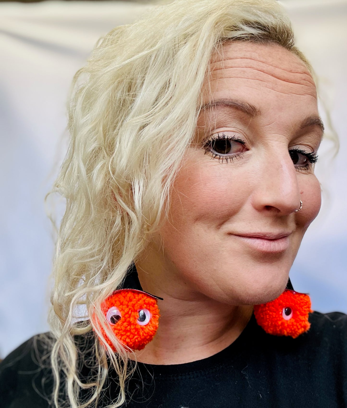 Halloween | pumpkin | witch | Pom Pom | fancy dress earrings | orange