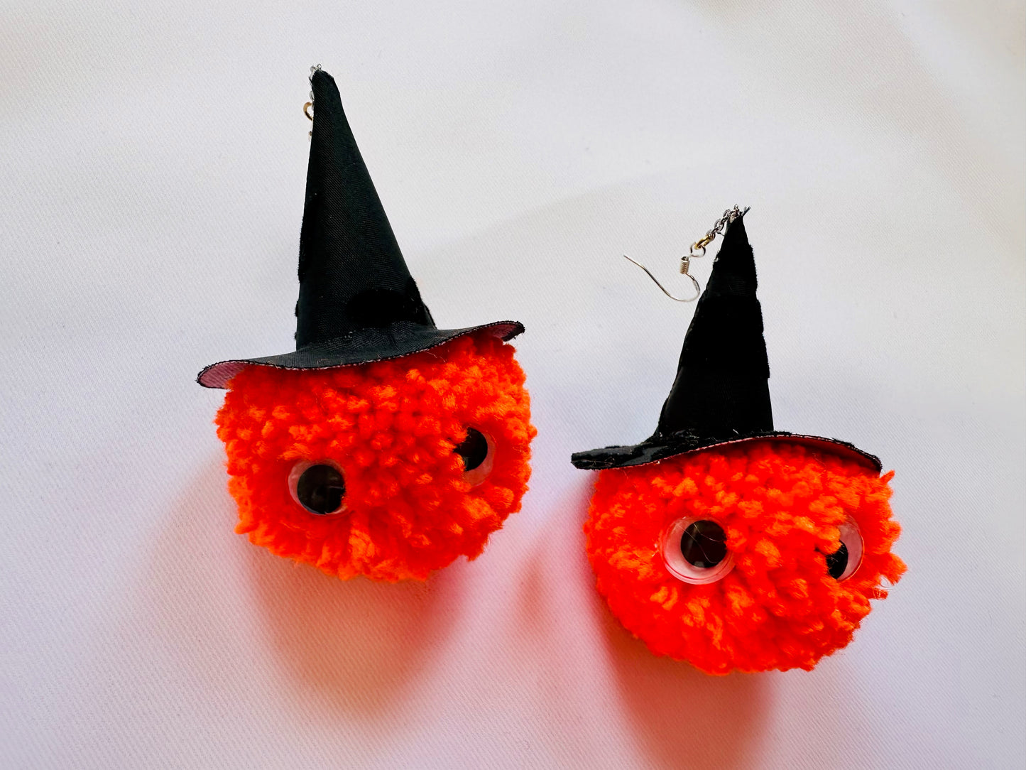 Halloween | pumpkin | witch | Pom Pom | fancy dress earrings | orange