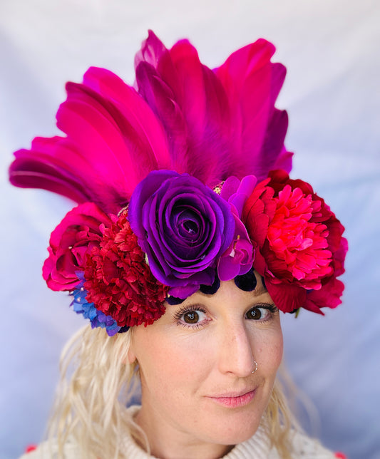 Sunset flower deluxe handmade headdress
