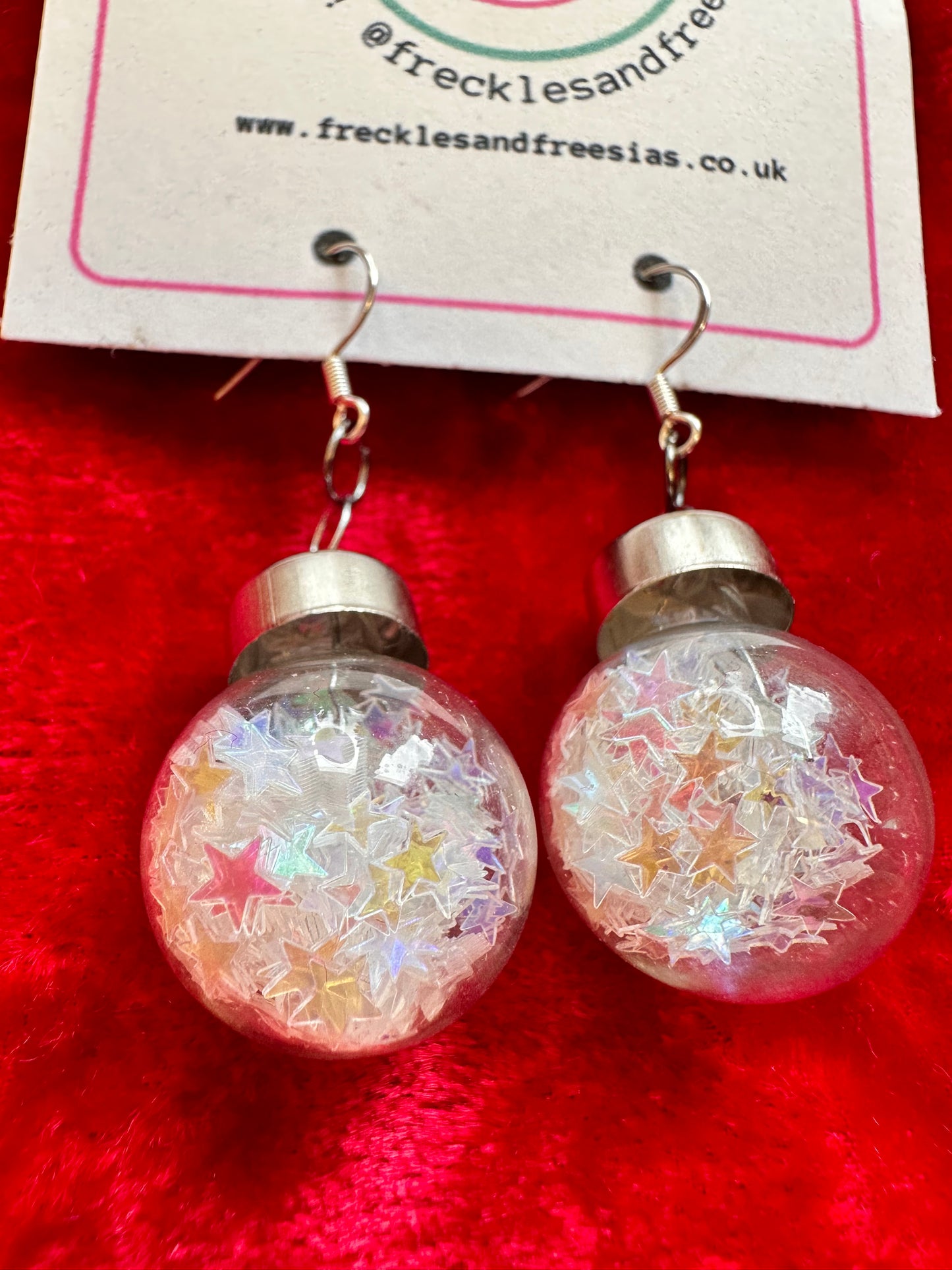 Mini glass bauble earrings