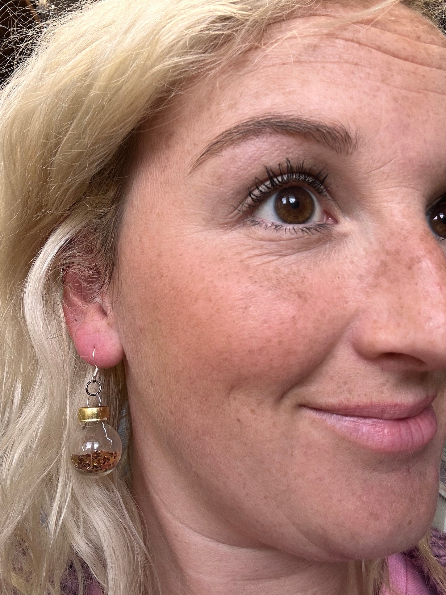 Mini glass bauble earrings