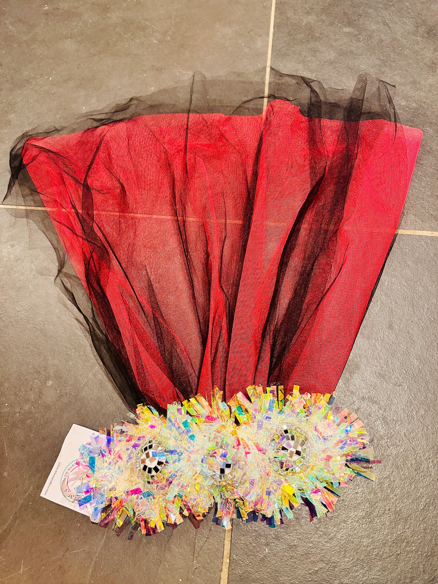Hen do Disco Time headband! Veil, disco balls, bachelorette, party, bride, wedding, iridescent, bright, alternative, unconventional, glitter