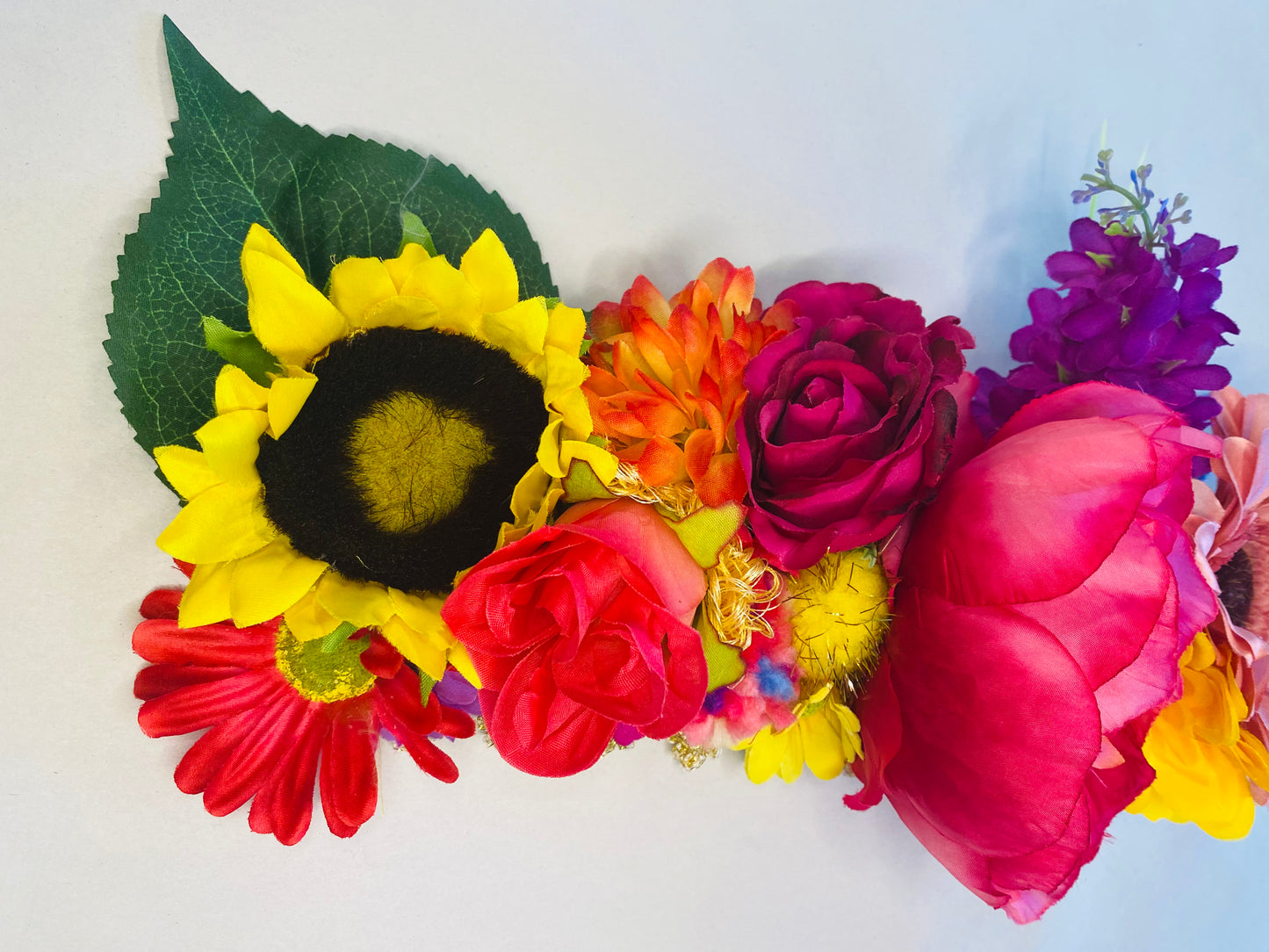 Mixed bright flowers floral crown