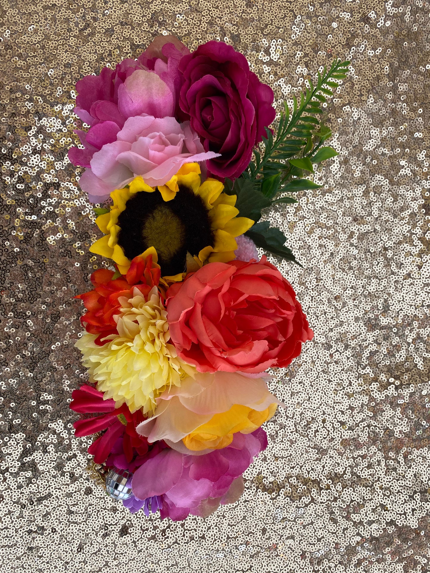 Mixed bright flowers floral crown