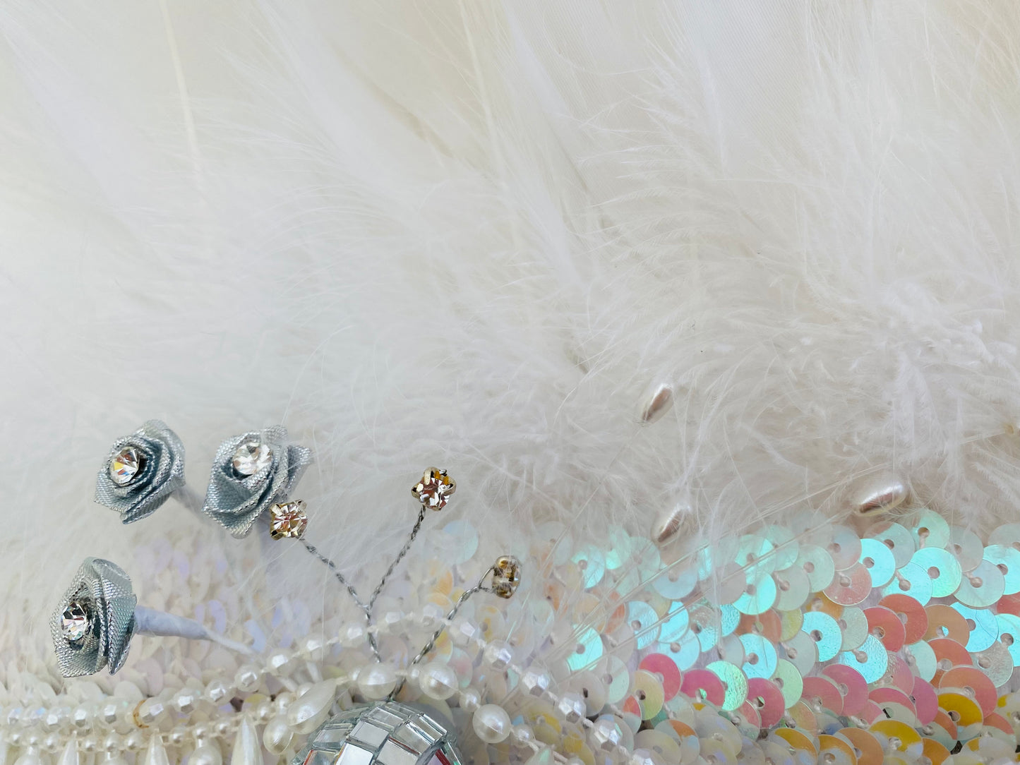 Crystal white deluxe headdress