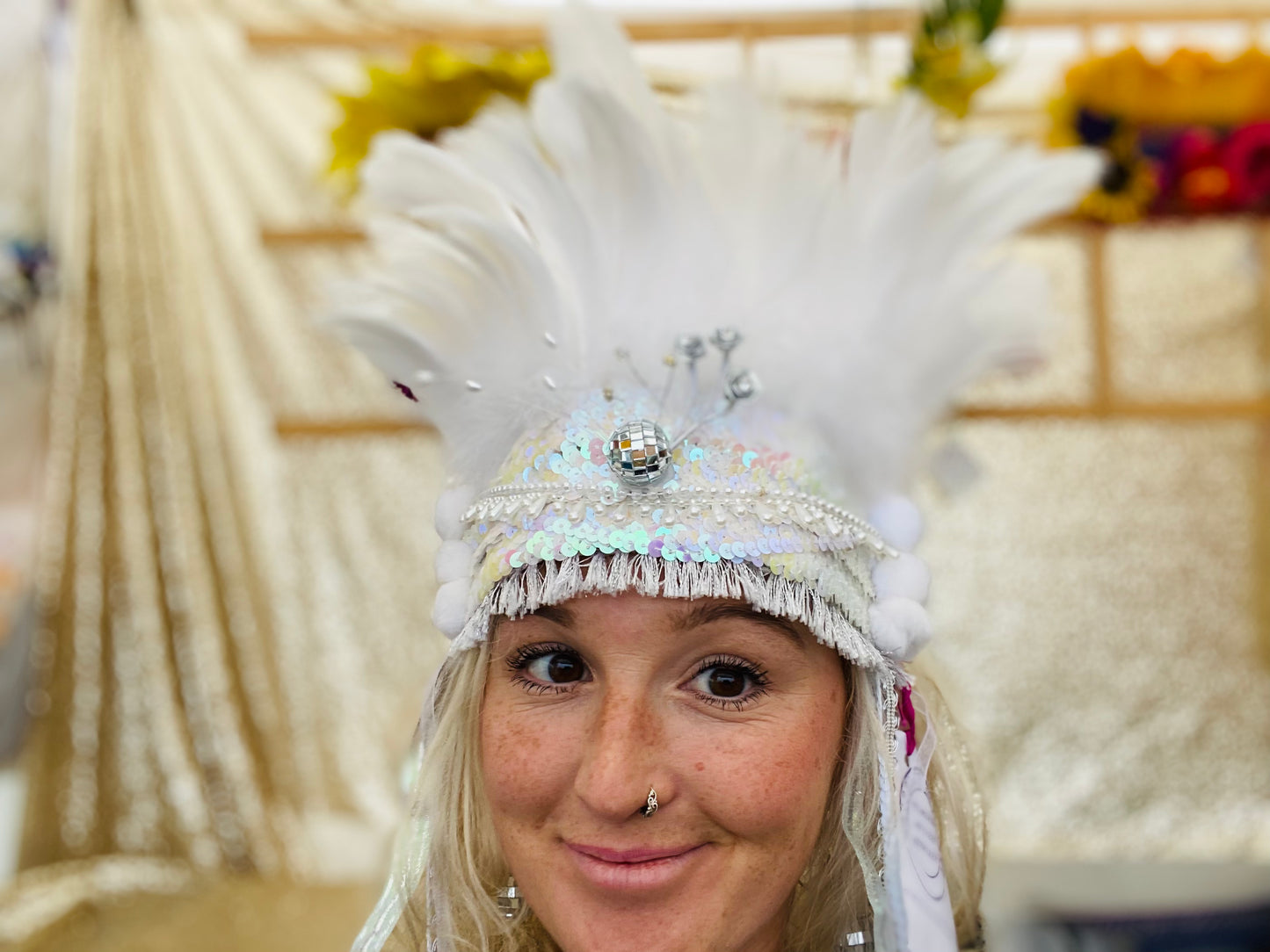 Crystal white deluxe headdress