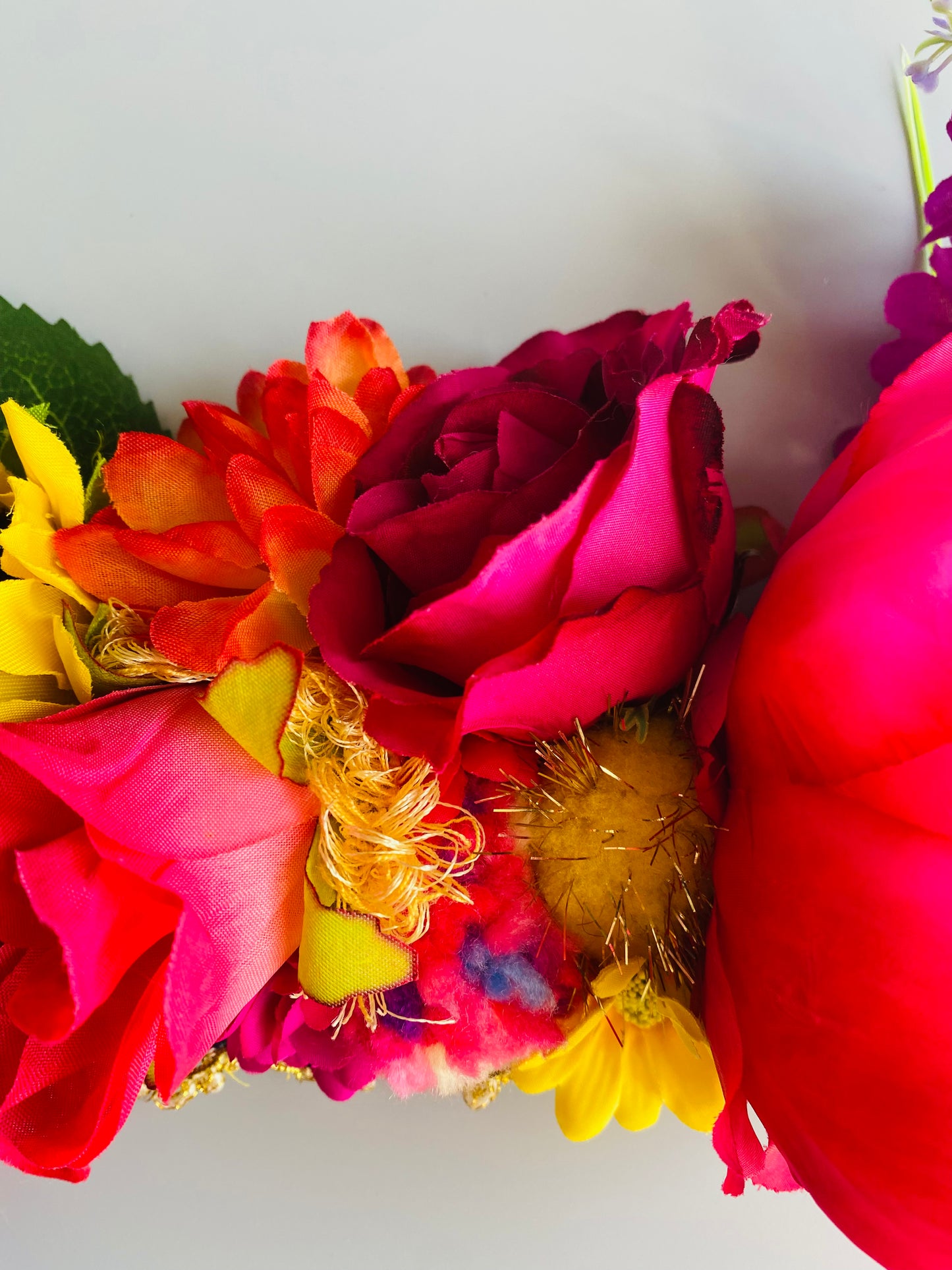 Mixed bright flowers floral crown