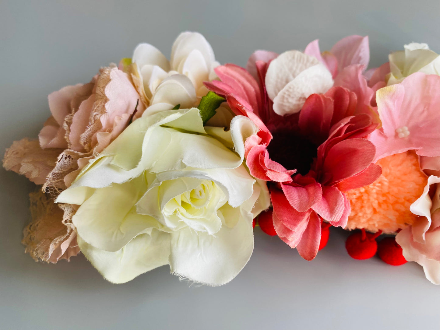 Blush pastel flower floral crown