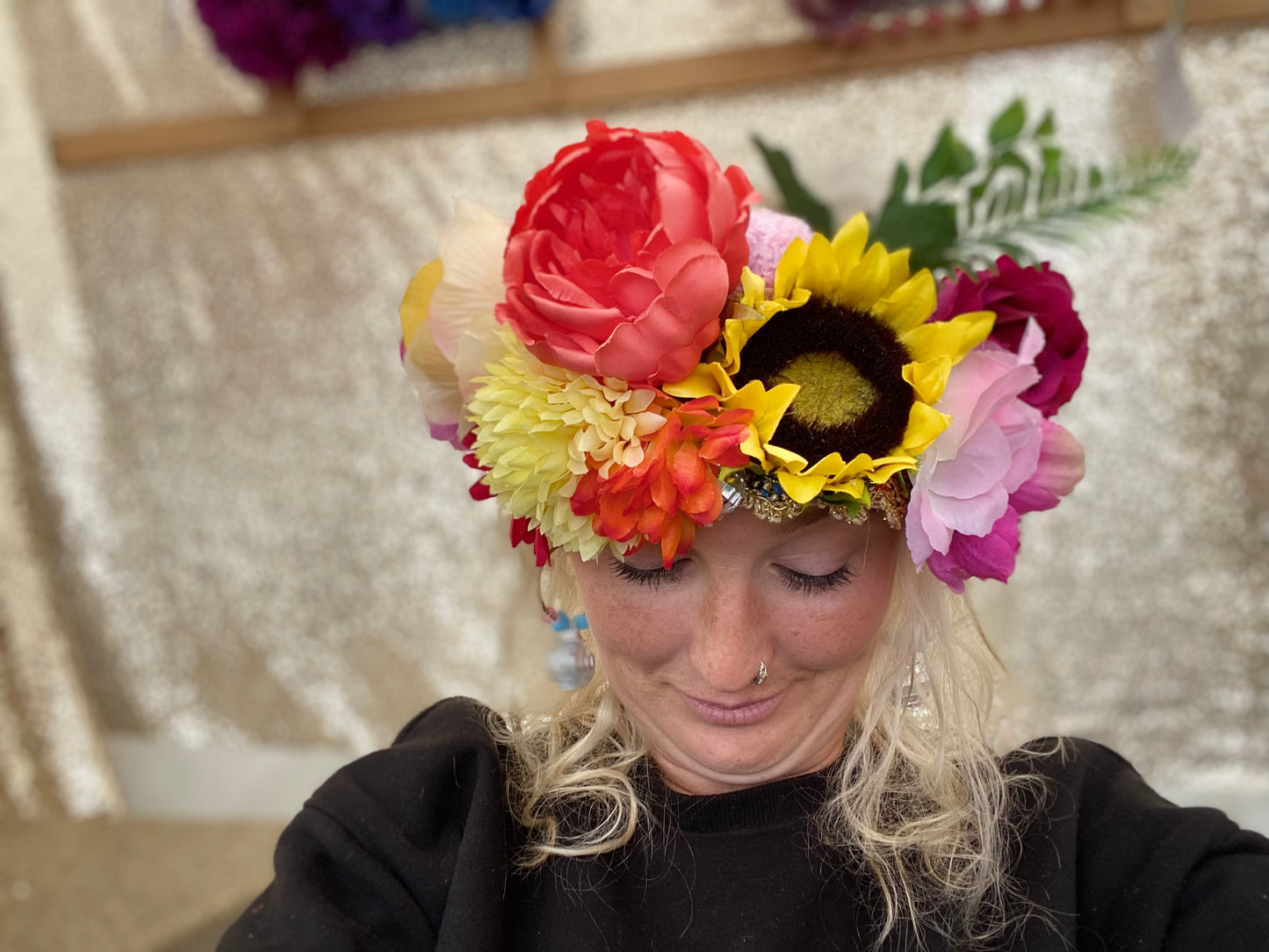 Mixed bright flowers floral crown