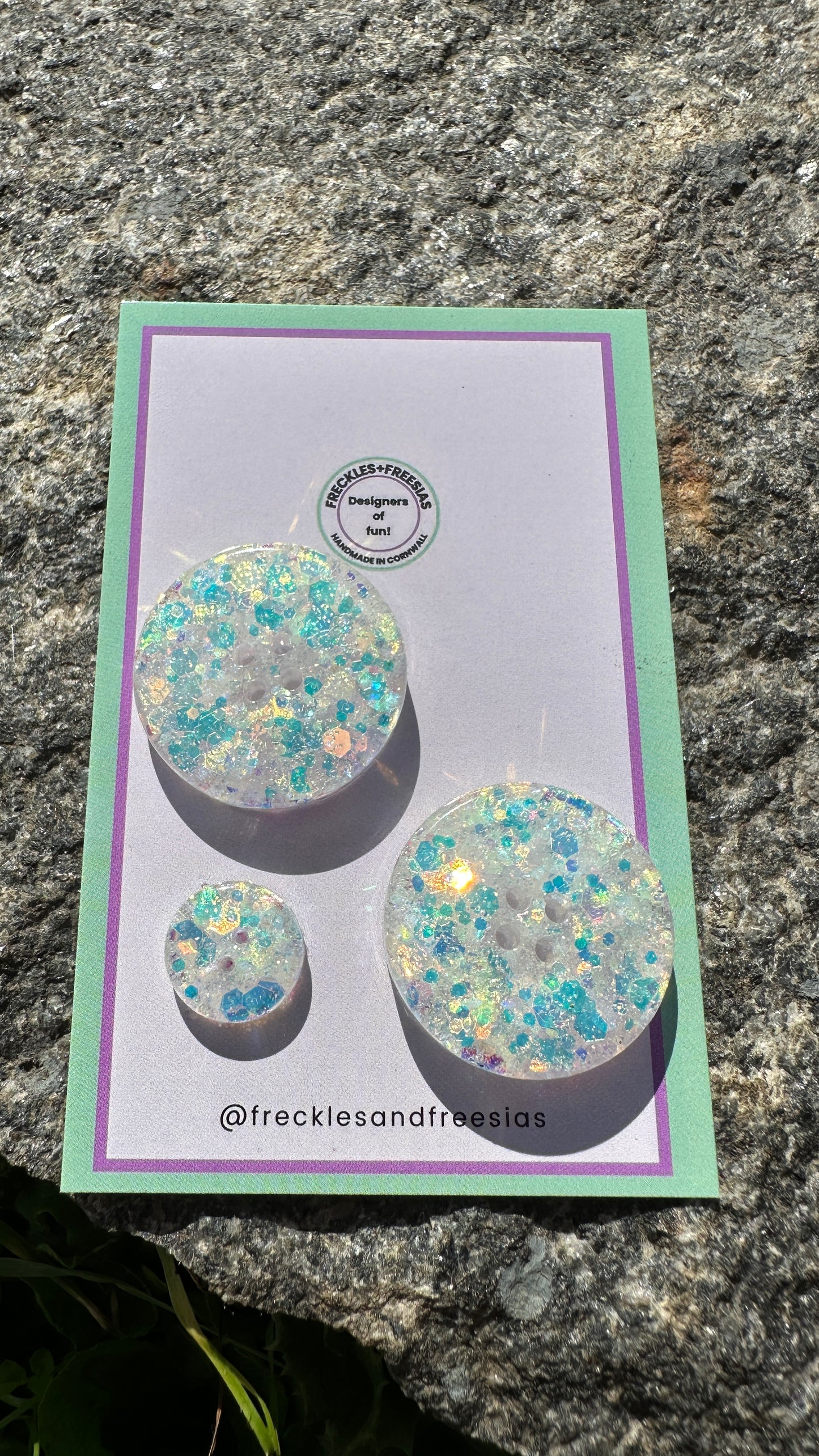 Handmade resin buttons opal white glitter, bright, fun, round, children’s, kids, Aran, 1cm, 1.2cm, 2cm, 2.5cm, 10mm, 12mm, 15mm, 20mm, 25mm