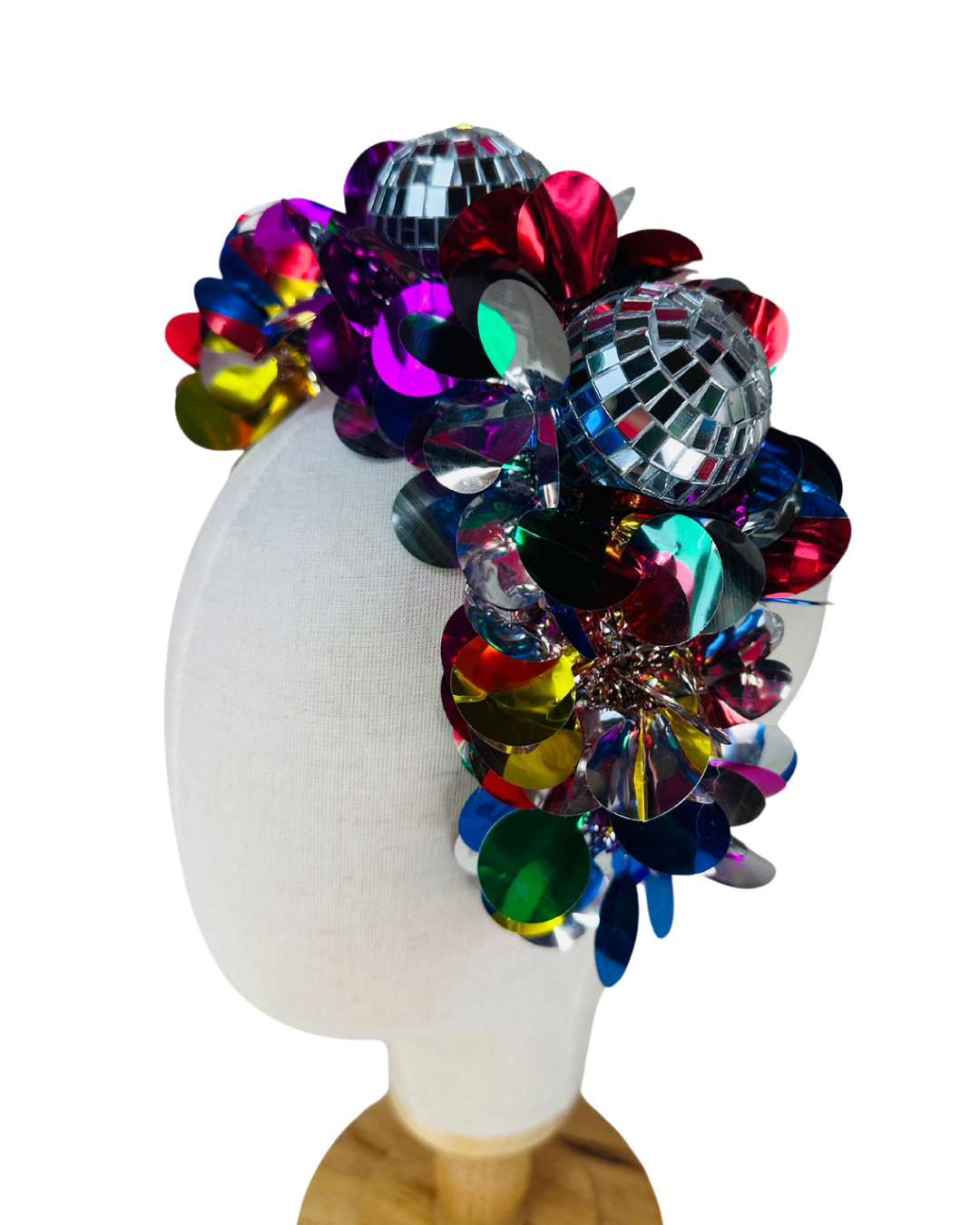 Party time disco headband! Christmas, tinsel, brights, festival