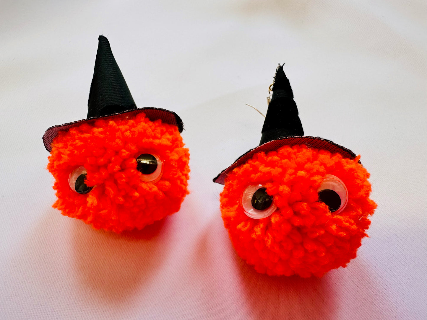 Halloween | pumpkin | witch | Pom Pom | fancy dress earrings | orange