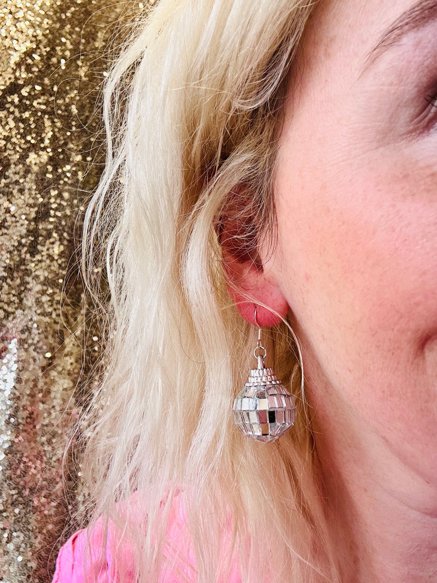 Disco ball earrings!