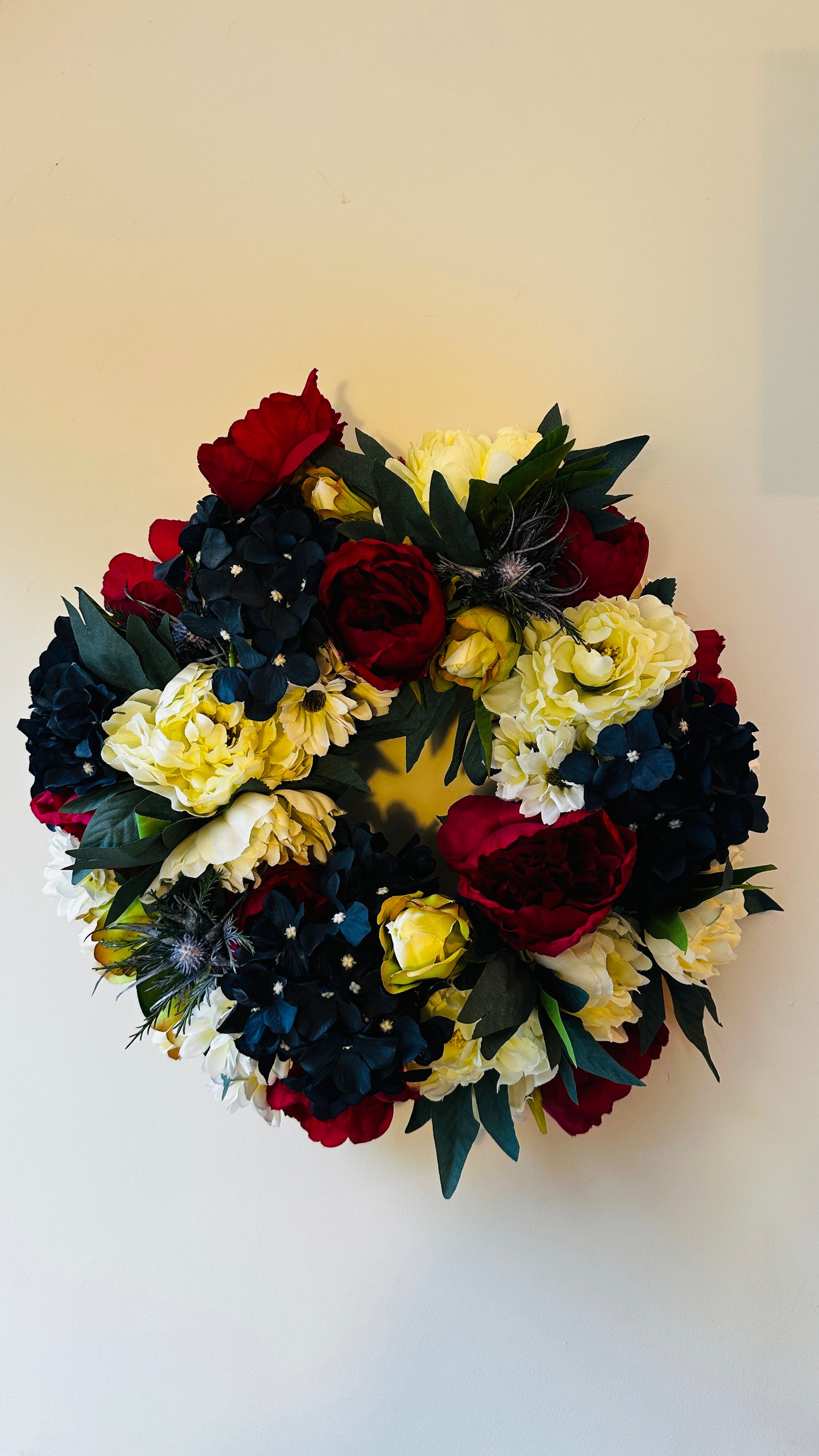 Peony punch handmade floral wreath