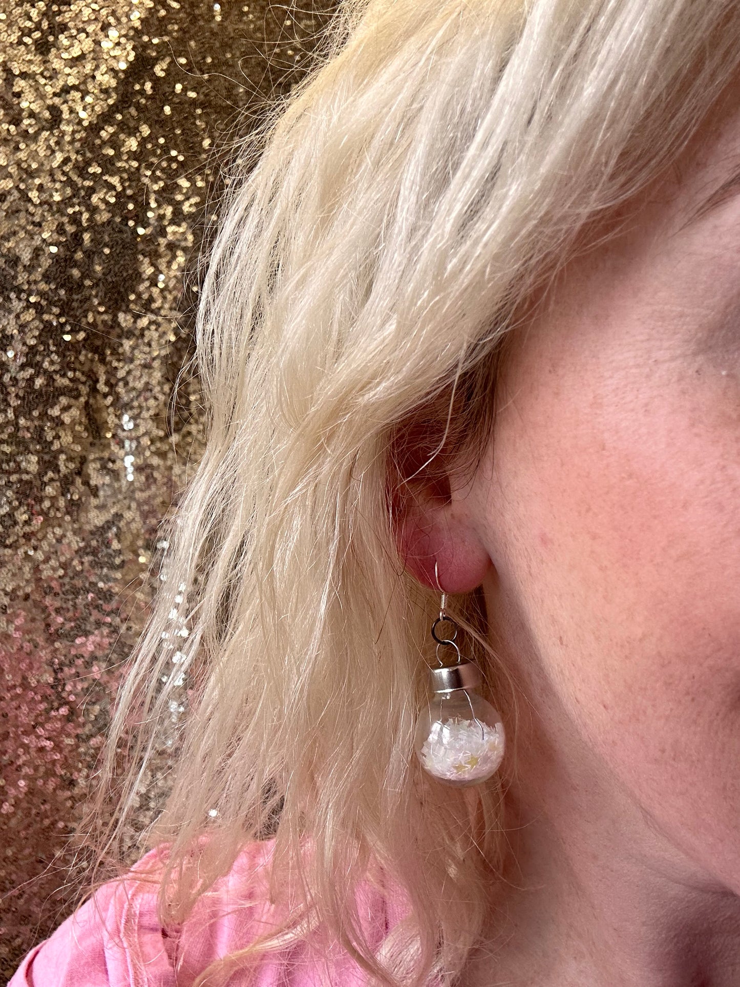 Mini glass bauble earrings