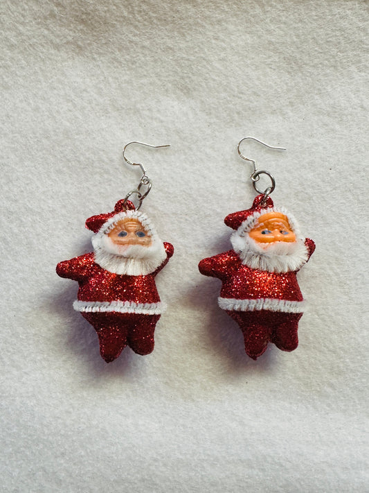 Retro kitsch Santa earrings