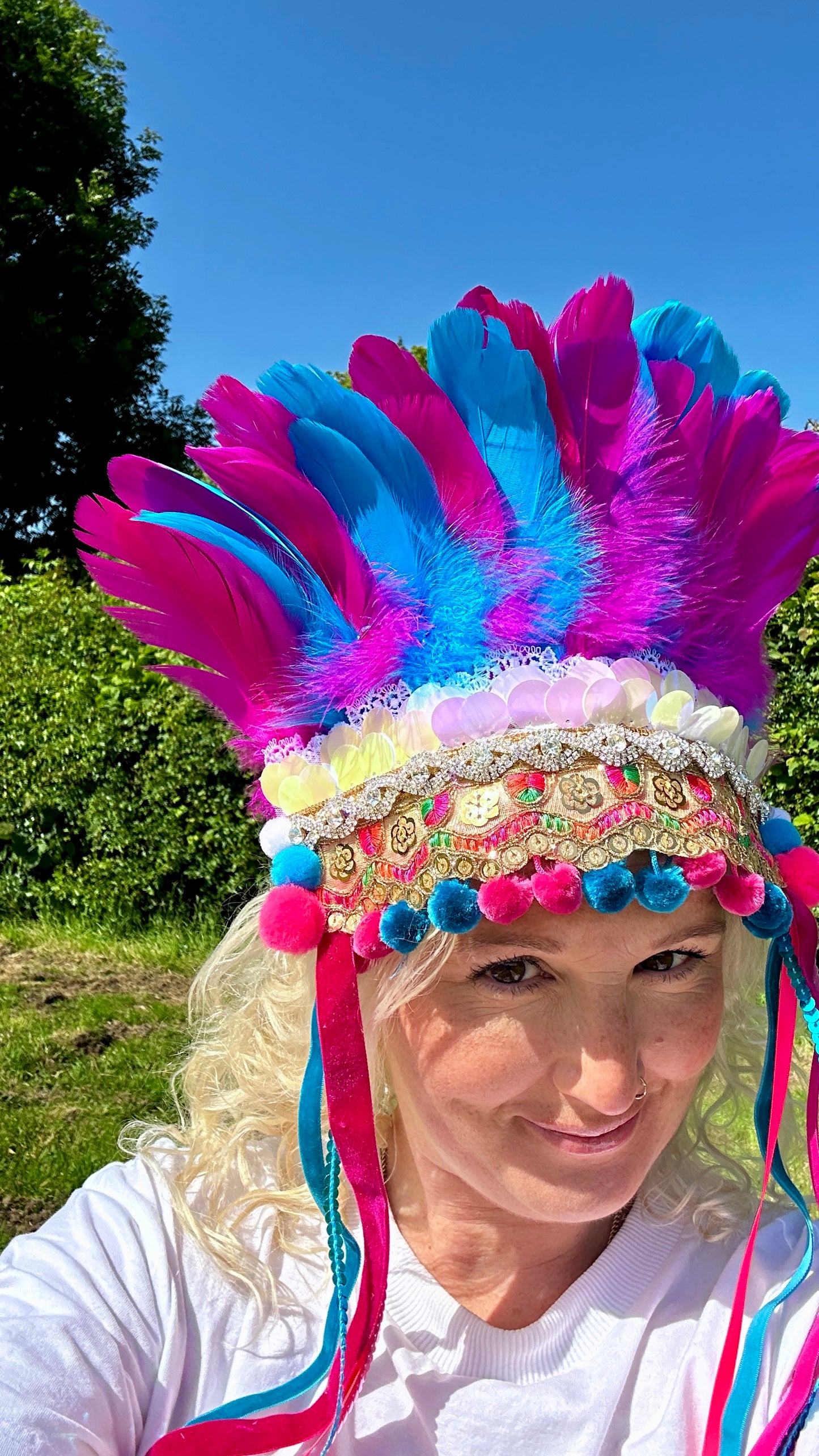 Pink & blue sparkly deluxe headdress