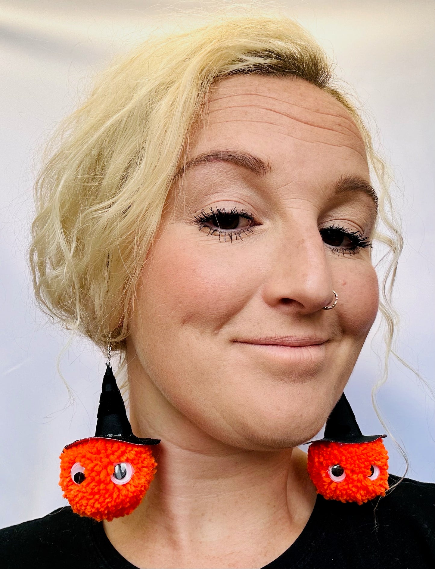 Halloween | pumpkin | witch | Pom Pom | fancy dress earrings | orange