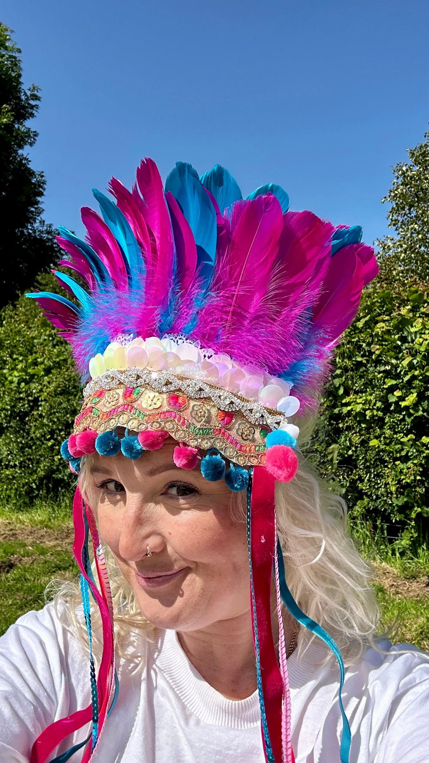 Pink & blue sparkly deluxe headdress