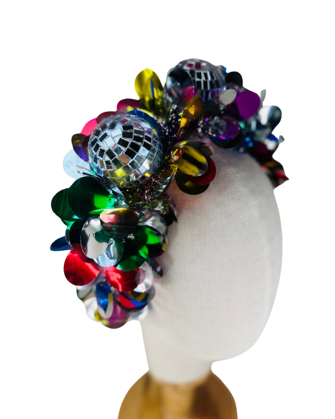 Party time disco headband! Christmas, tinsel, brights, festival