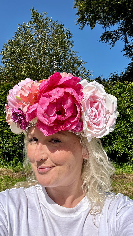 Pink flower crown