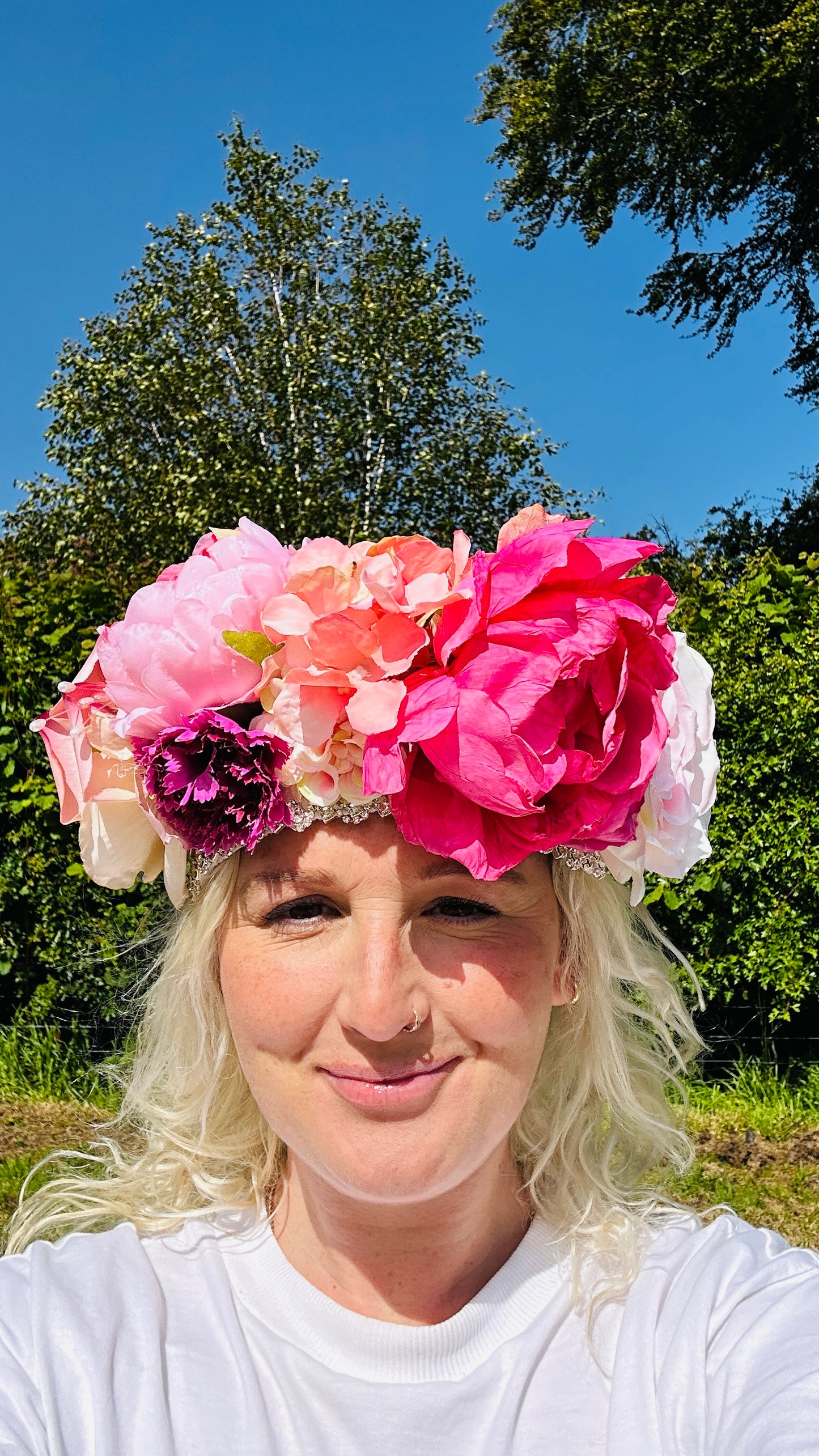 Pink flower crown