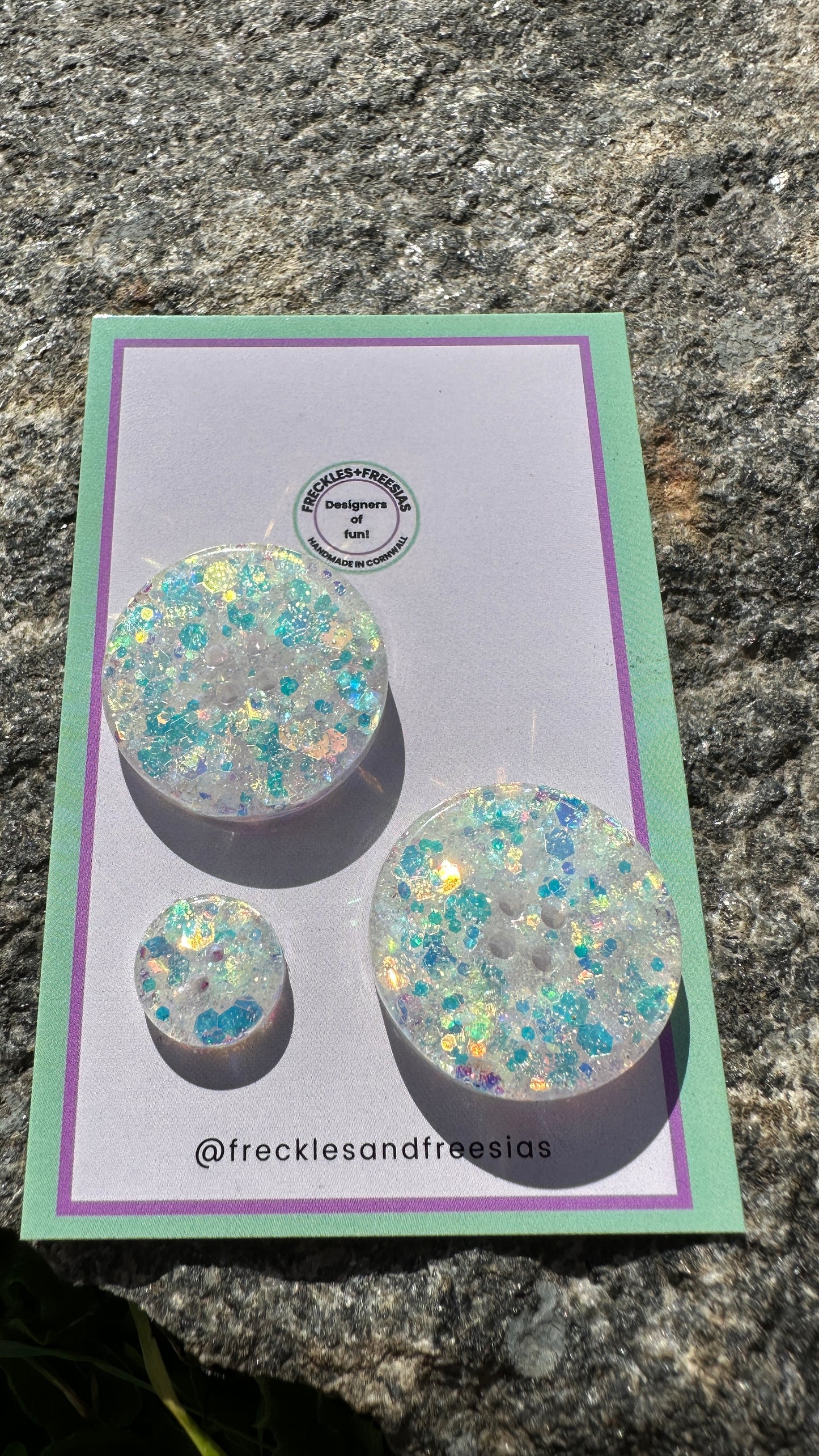 Handmade resin buttons opal white glitter, bright, fun, round, children’s, kids, Aran, 1cm, 1.2cm, 2cm, 2.5cm, 10mm, 12mm, 15mm, 20mm, 25mm