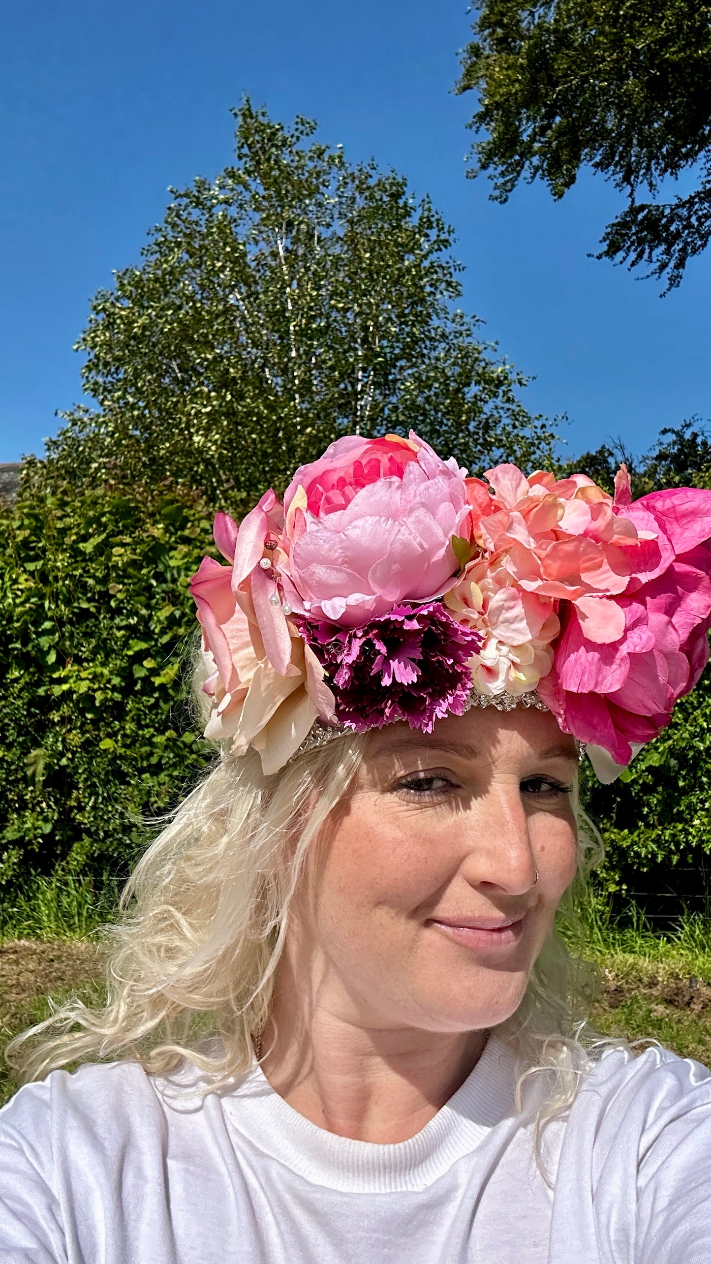 Pink flower crown