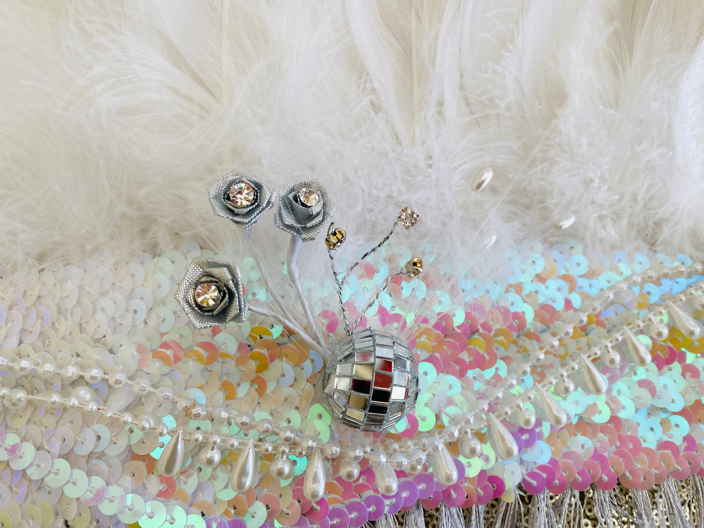 Crystal white deluxe headdress